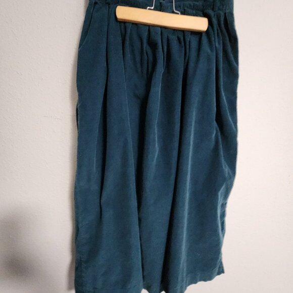 Eddie Bauer Women's Vintage Long Green Cottagecore Pleated Corduroy Skirt 12 - Picture 4 of 8
